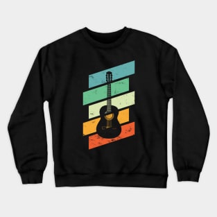 Vintage Style Classical Guitar Retro Colors Crewneck Sweatshirt